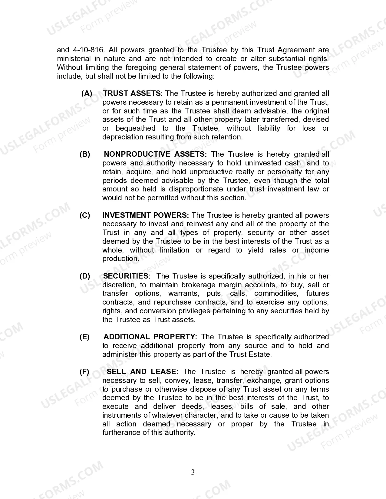 Preview Living Trust for Individual Who is Single, Divorced or Widow or Widower with Children