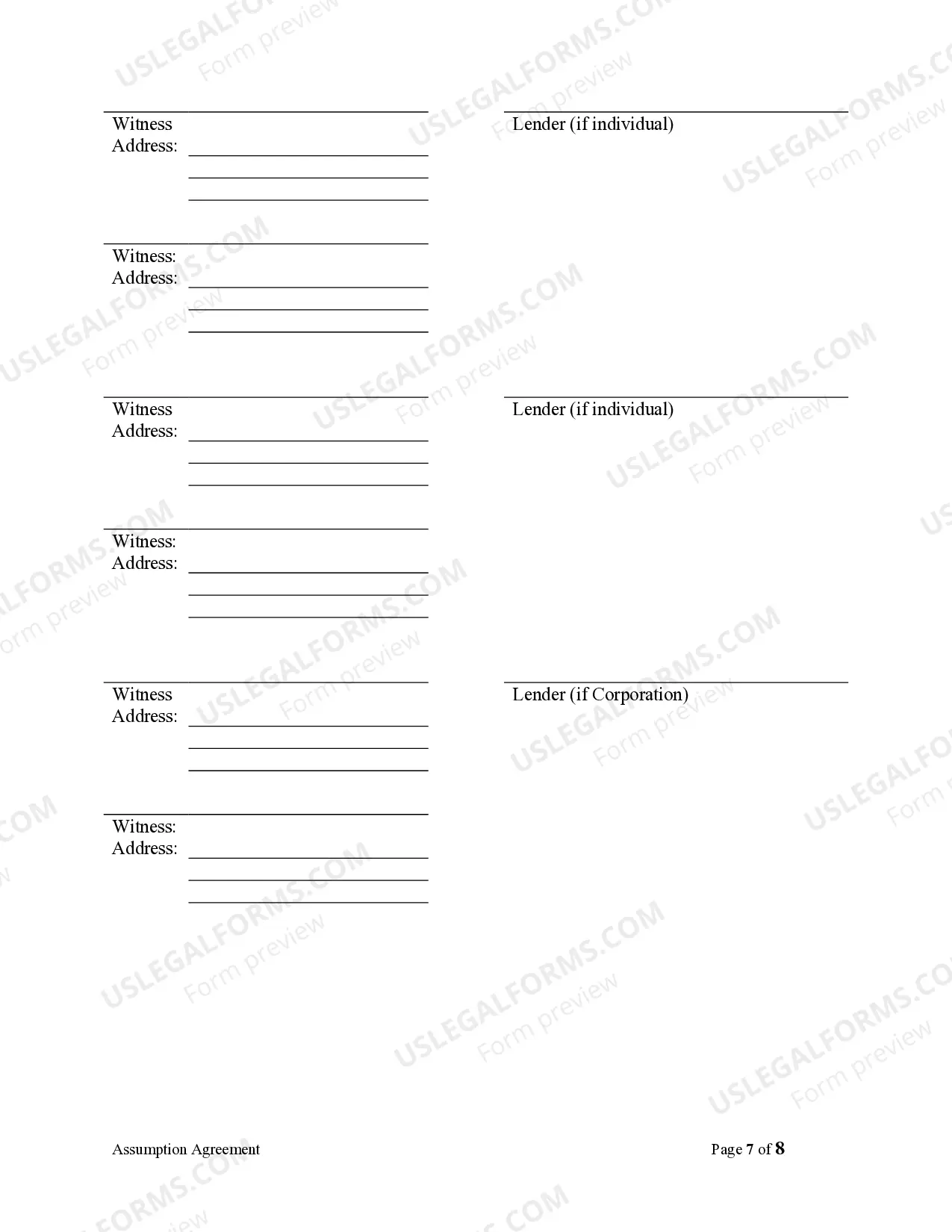 Preview Assumption Agreement of Mortgage and Release of Original Mortgagors