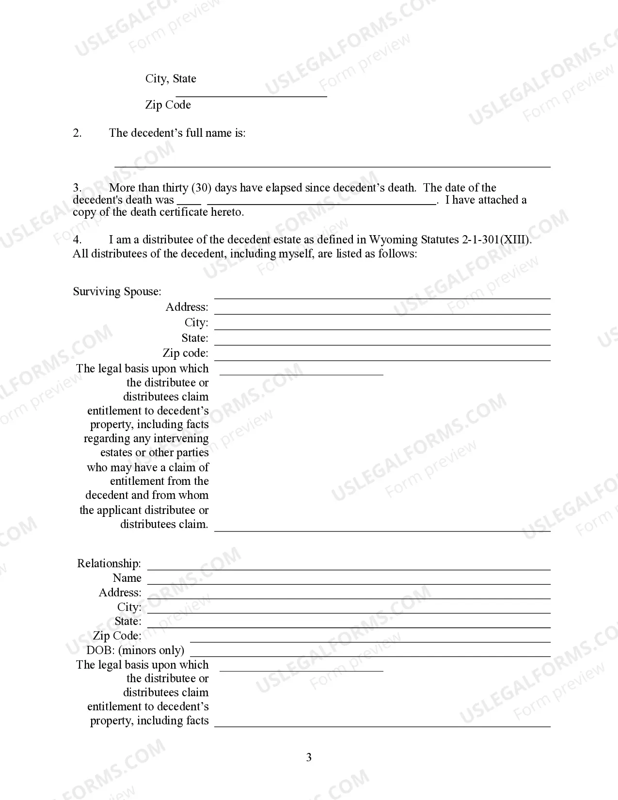 Preview Small Estate Heirship Affidavit for Estates under 200,000