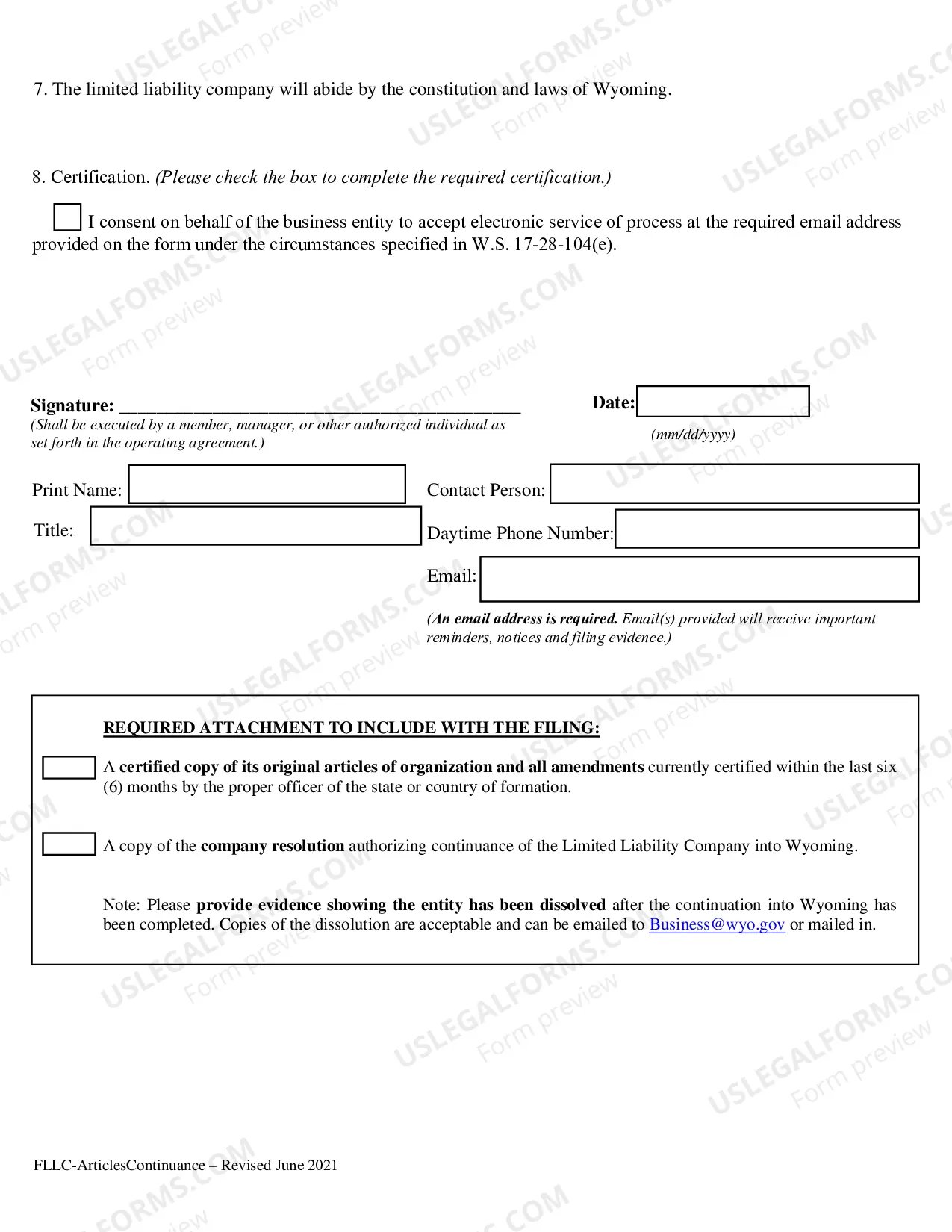 Preview Continuance Articles