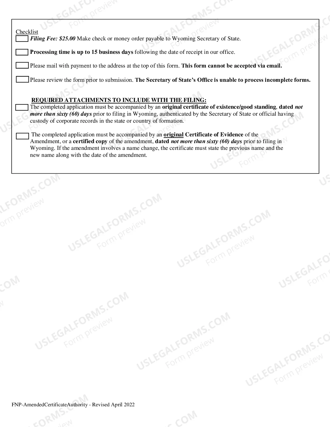 Preview Amended Certificate