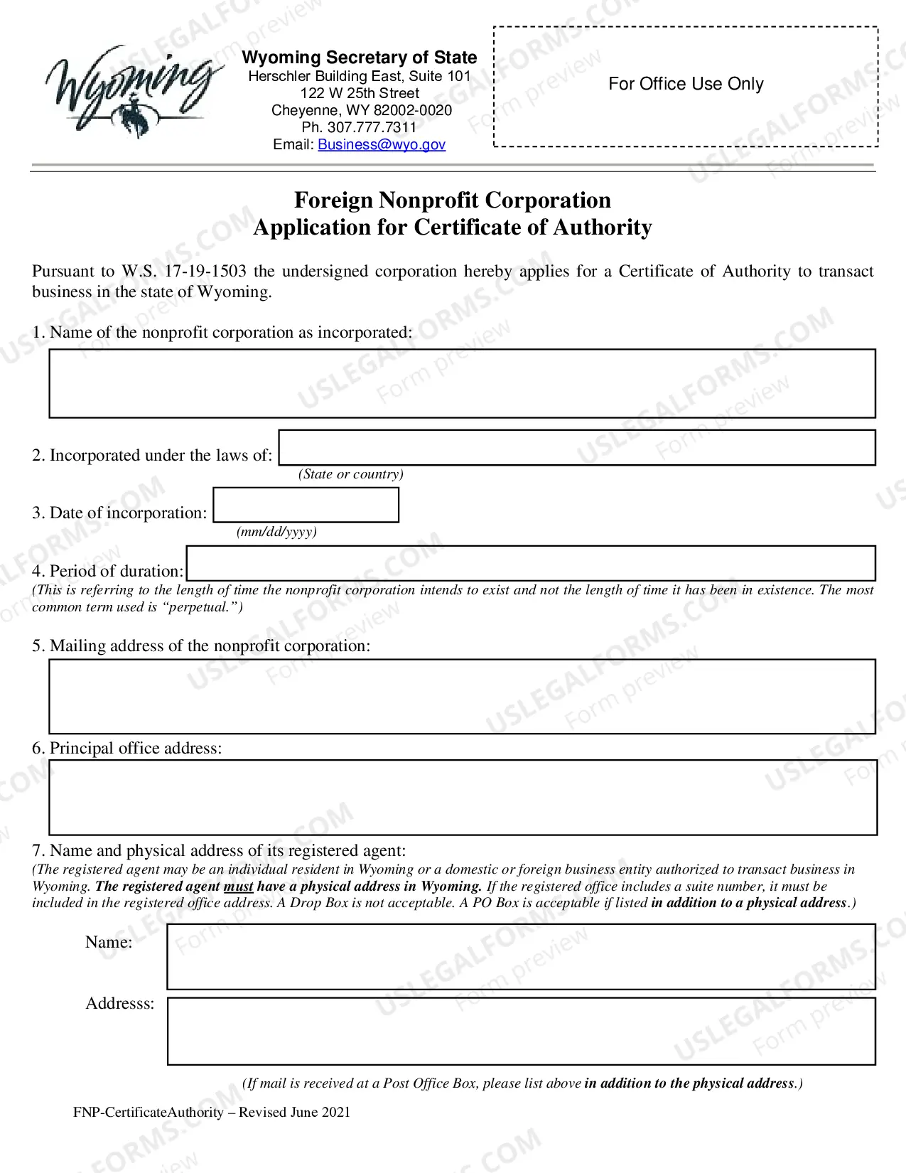 Preview Certificate of Authority