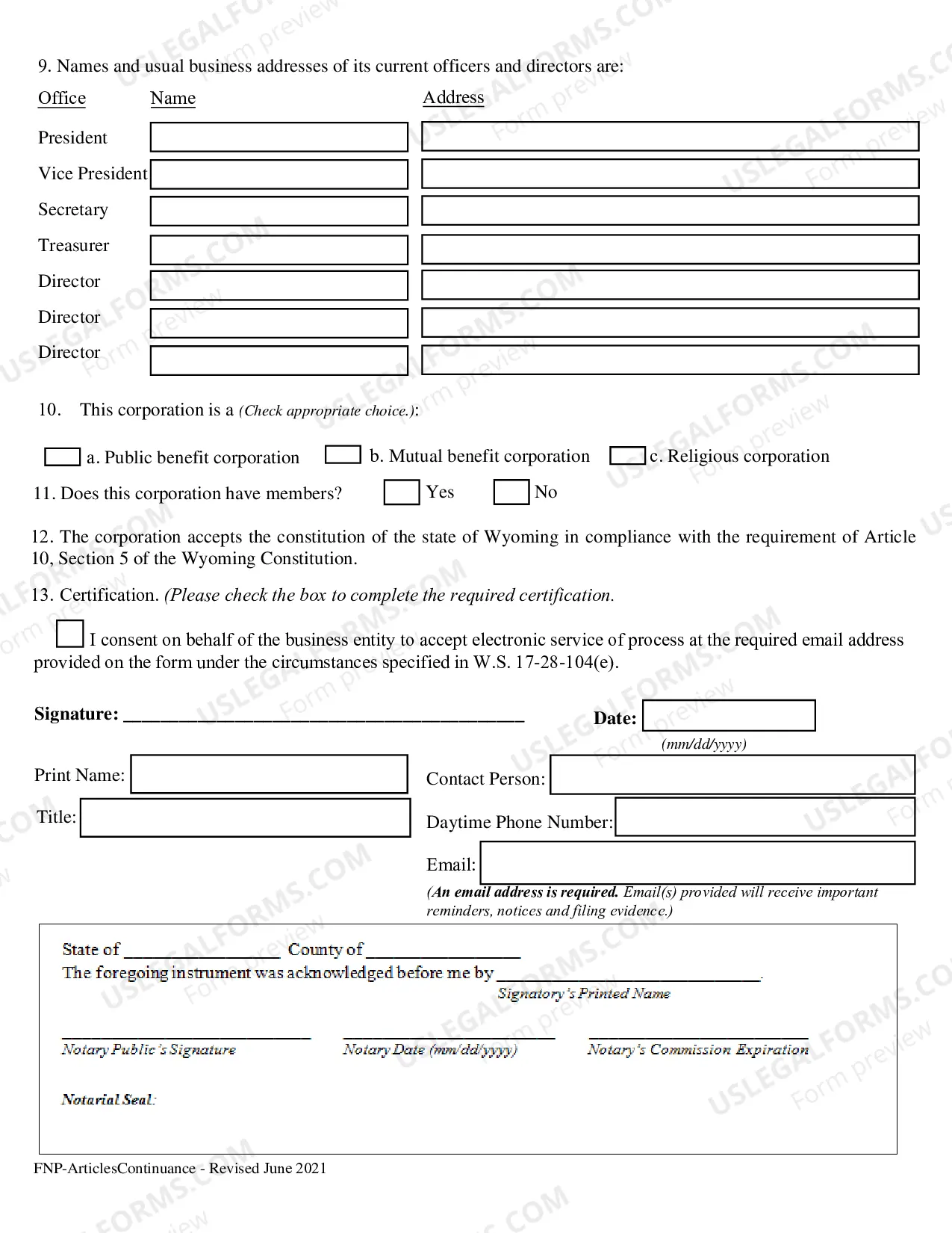 Preview Continuance Articles
