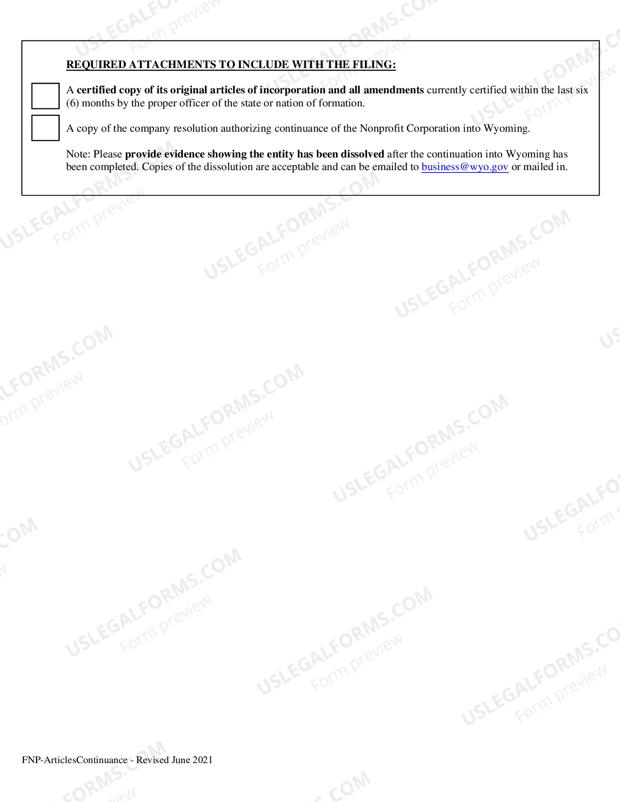 Preview Continuance Articles