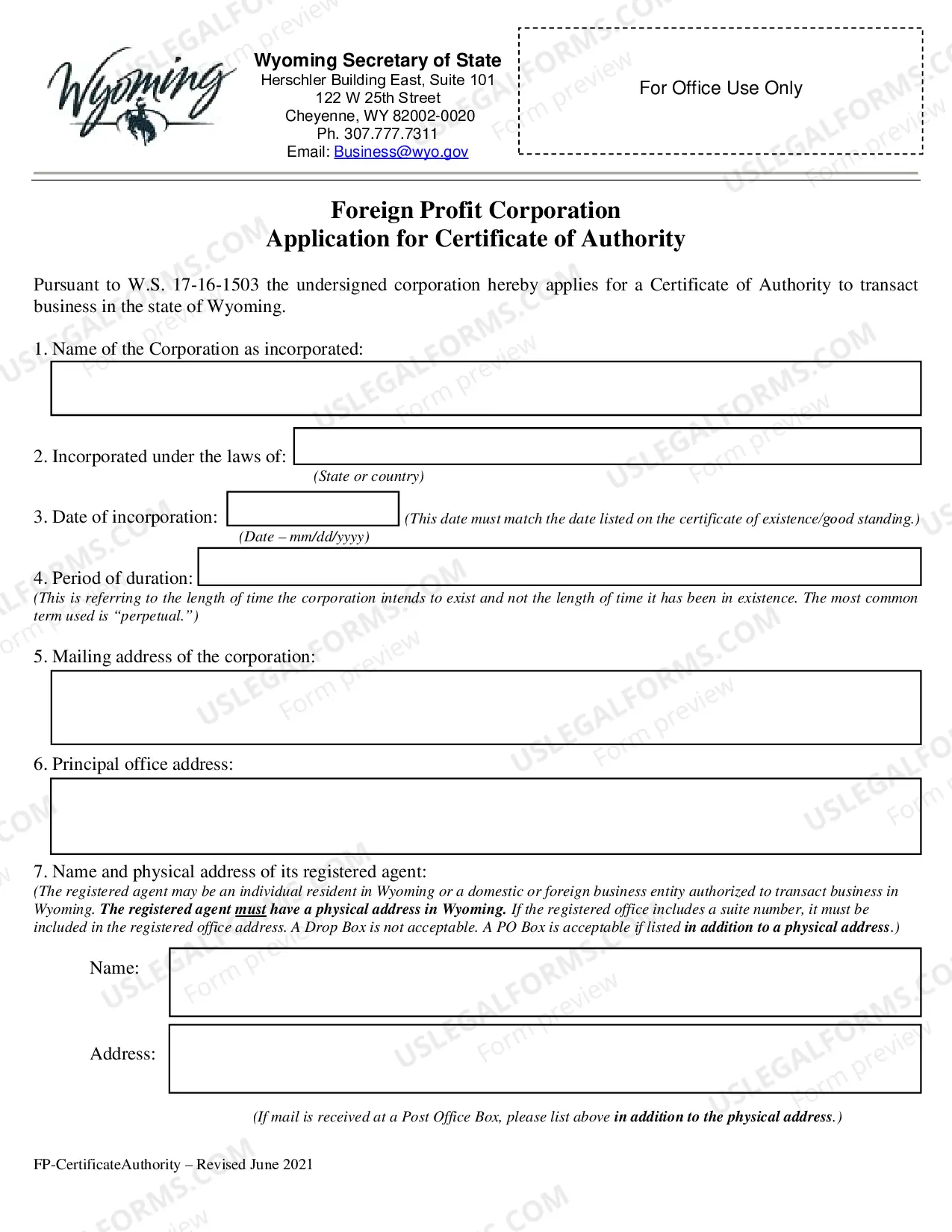 Preview Certificate of Authority