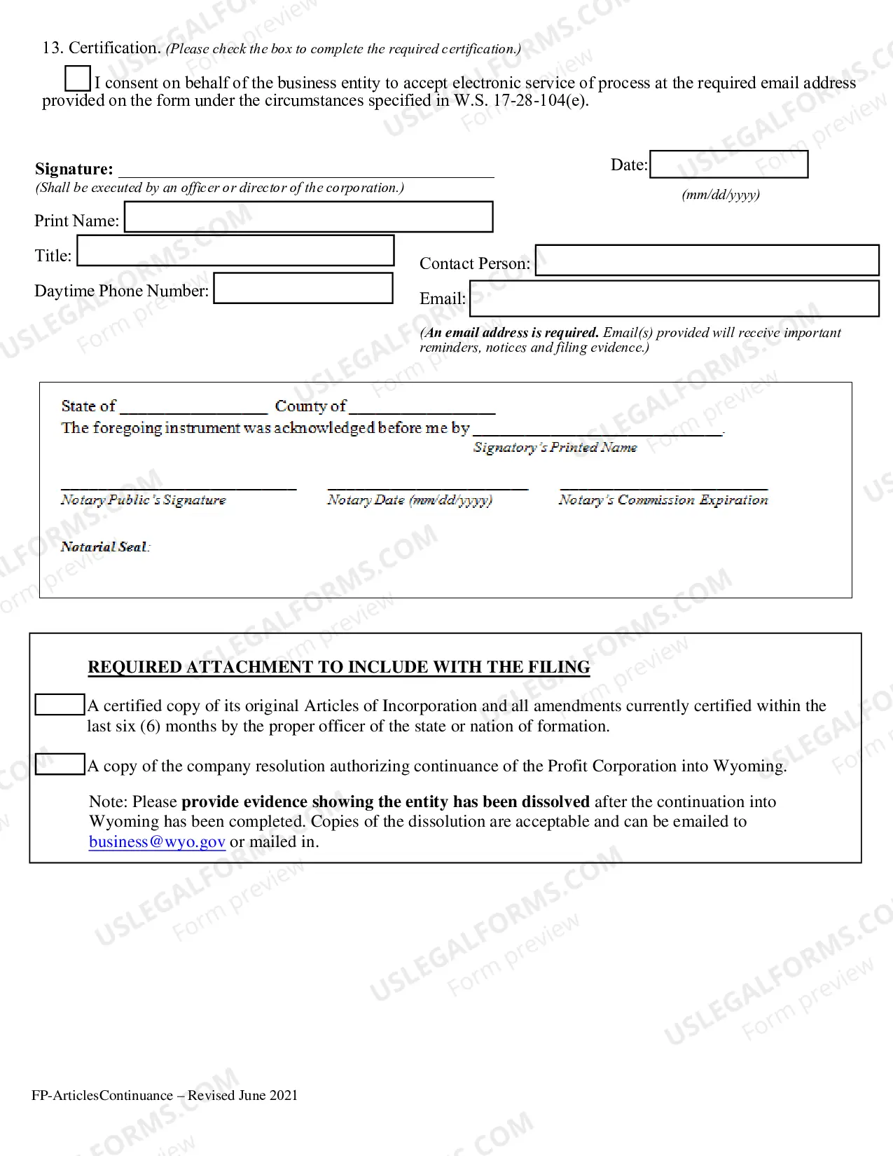 Preview Continuance Articles