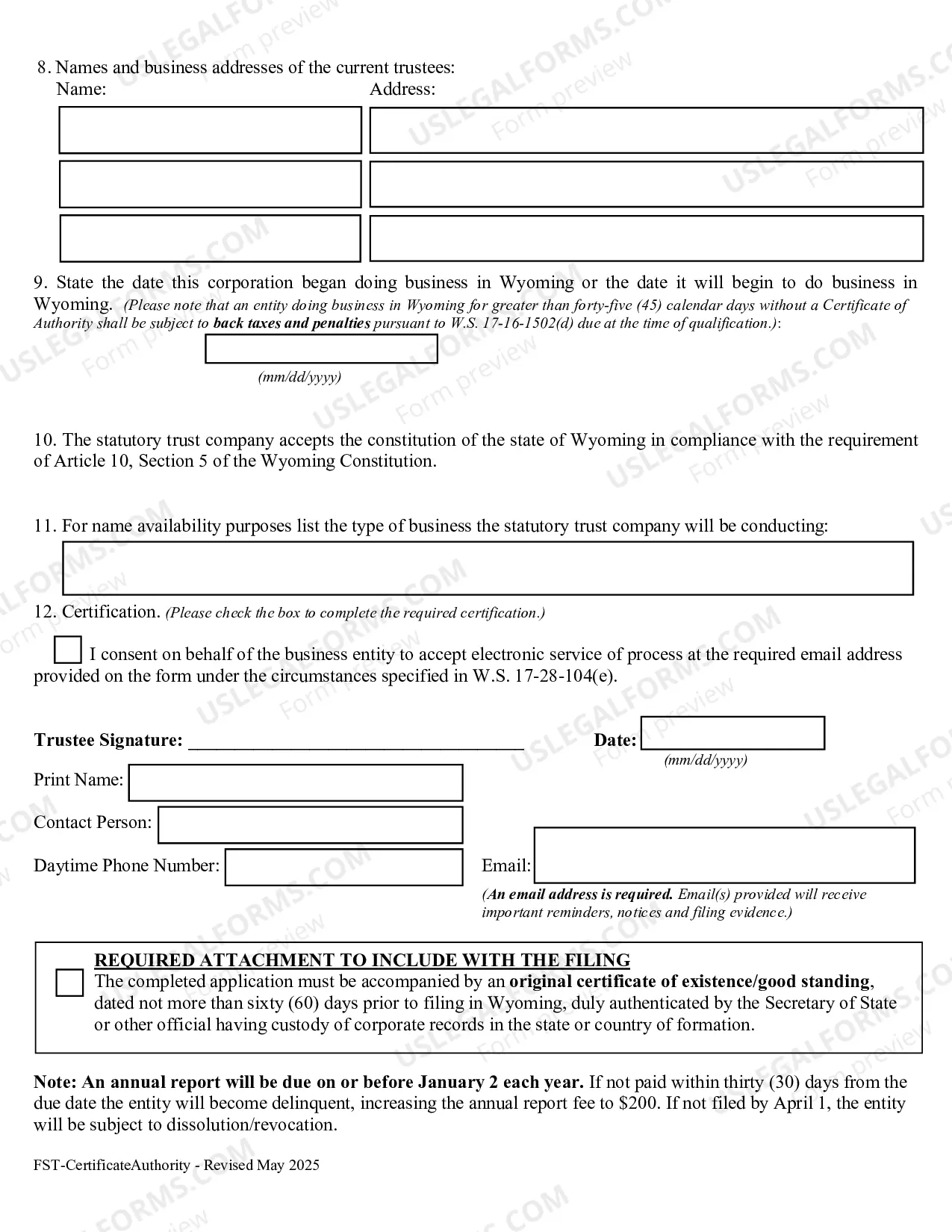 Preview Certificate of Authority