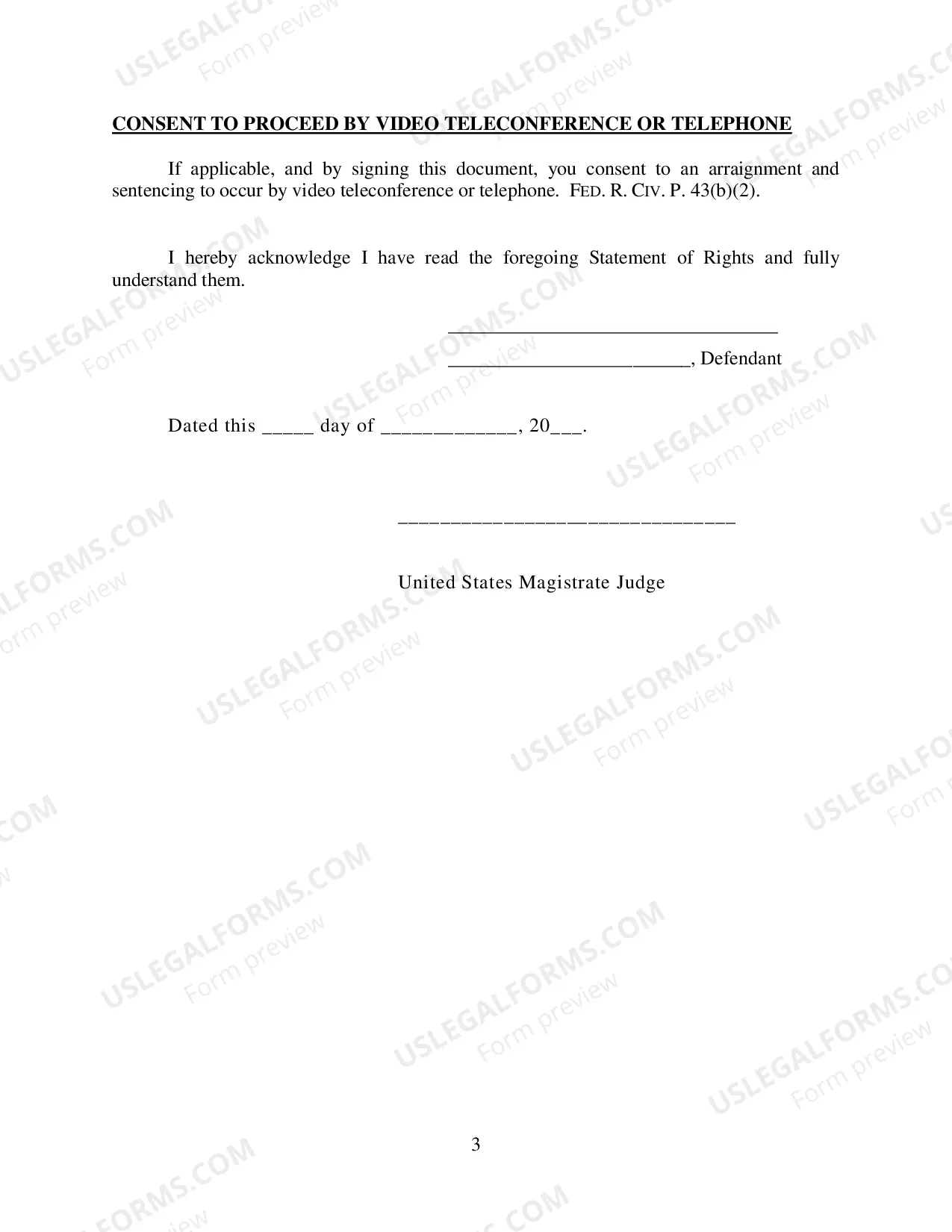 Preview Statement of Rights Class A