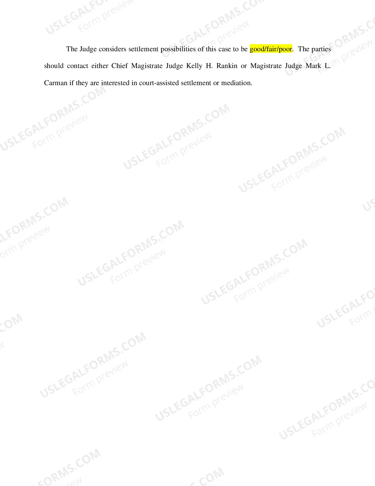 Preview Form of Initial PreTrial Order (updated 05/29/13)