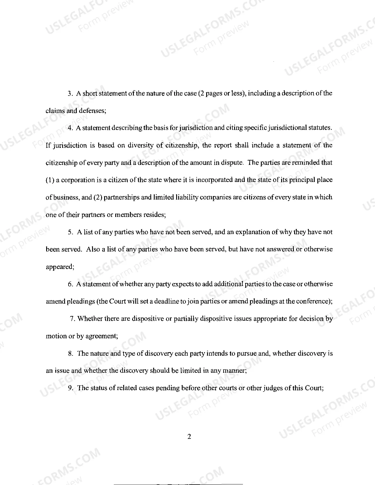 Preview GENERAL ORDER Setting Requirements for Initial PreTrial Conference for Cases Before the Honorable Nancy D. Freudenthal (adopted May 29, 2013)