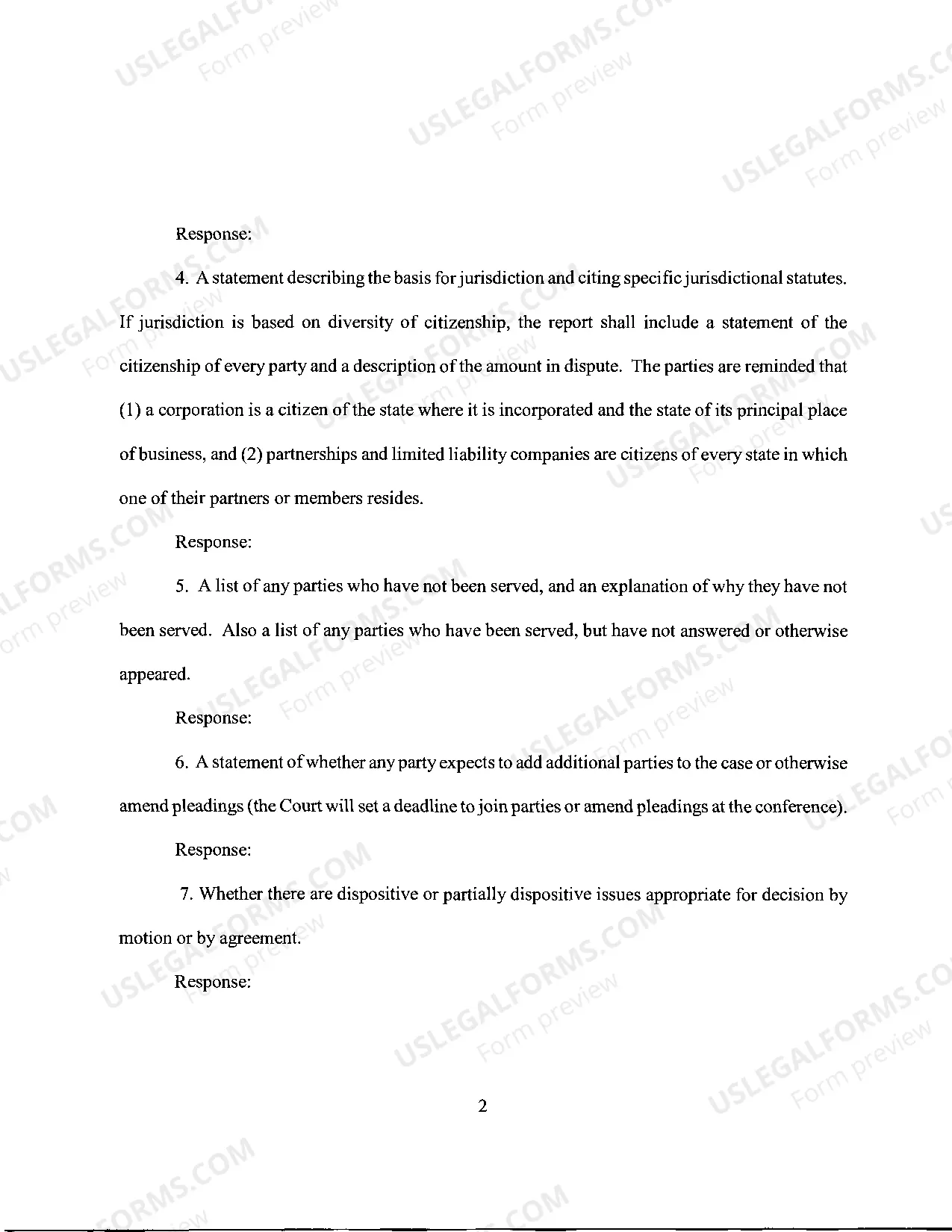 Preview GENERAL ORDER Setting Requirements for Initial PreTrial Conference for Cases Before the Honorable Nancy D. Freudenthal (adopted May 29, 2013)