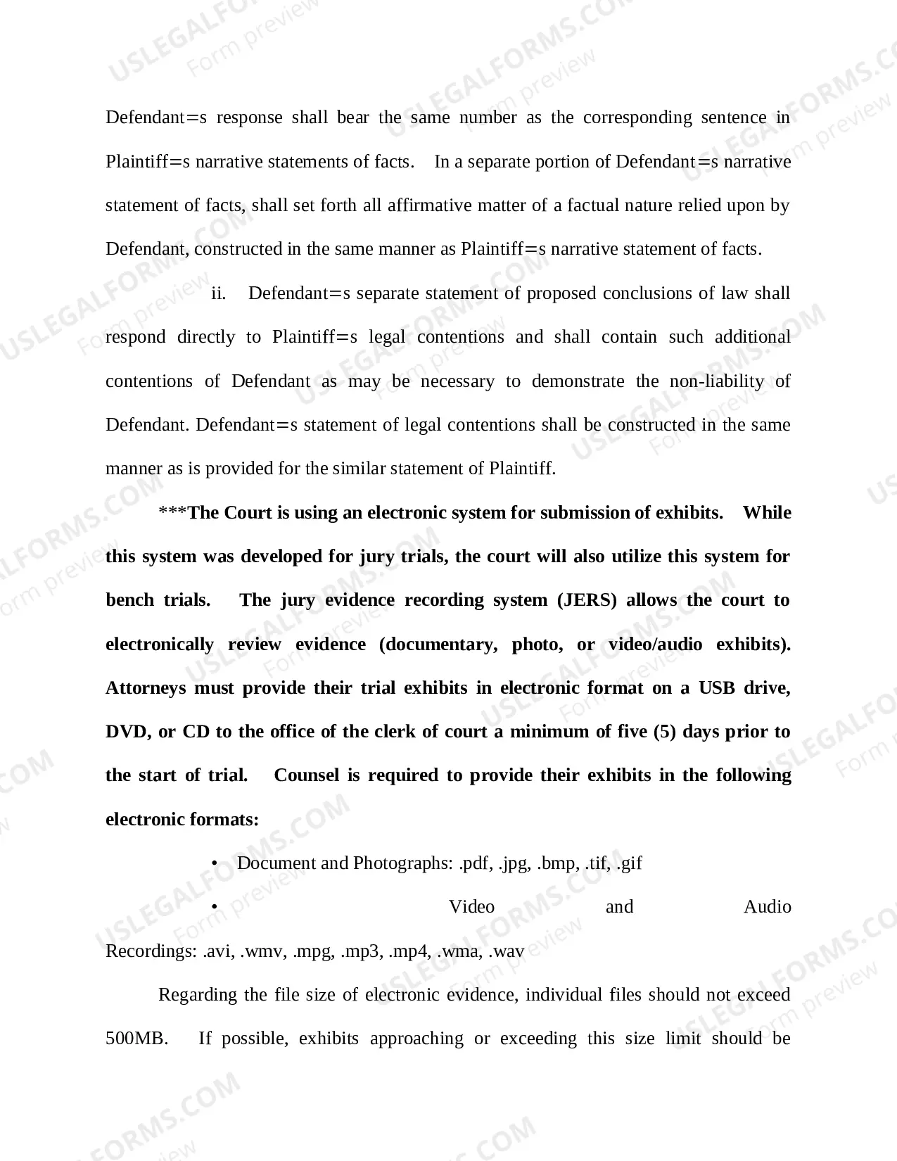 Preview Draft Form of Final PreTrial Order - Bench Trial DOC (updated 05/18/16)