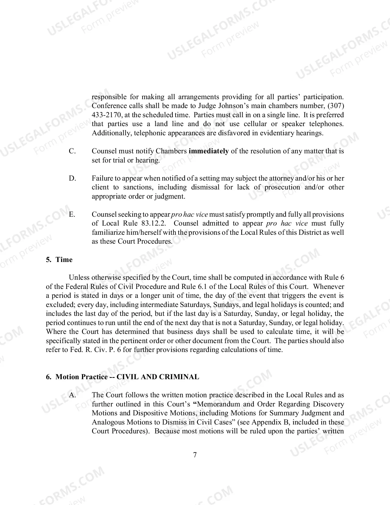 Preview Court Procedures Manual. (updated 7/10/13)