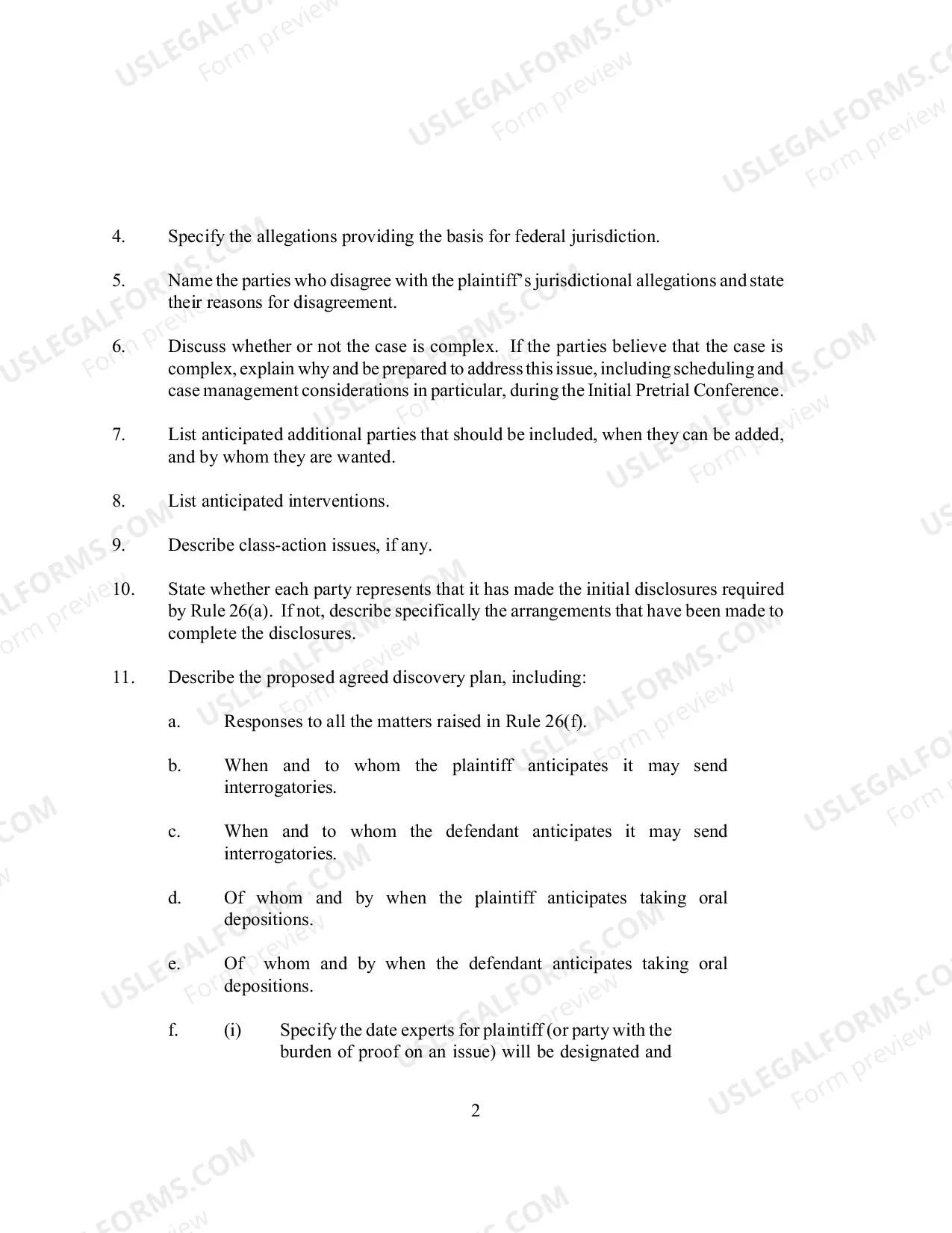 Preview Appendix A Joint Report of Meeting and Proposed Joint Discovery and Case Management Plan. (updated 12/8/15)
