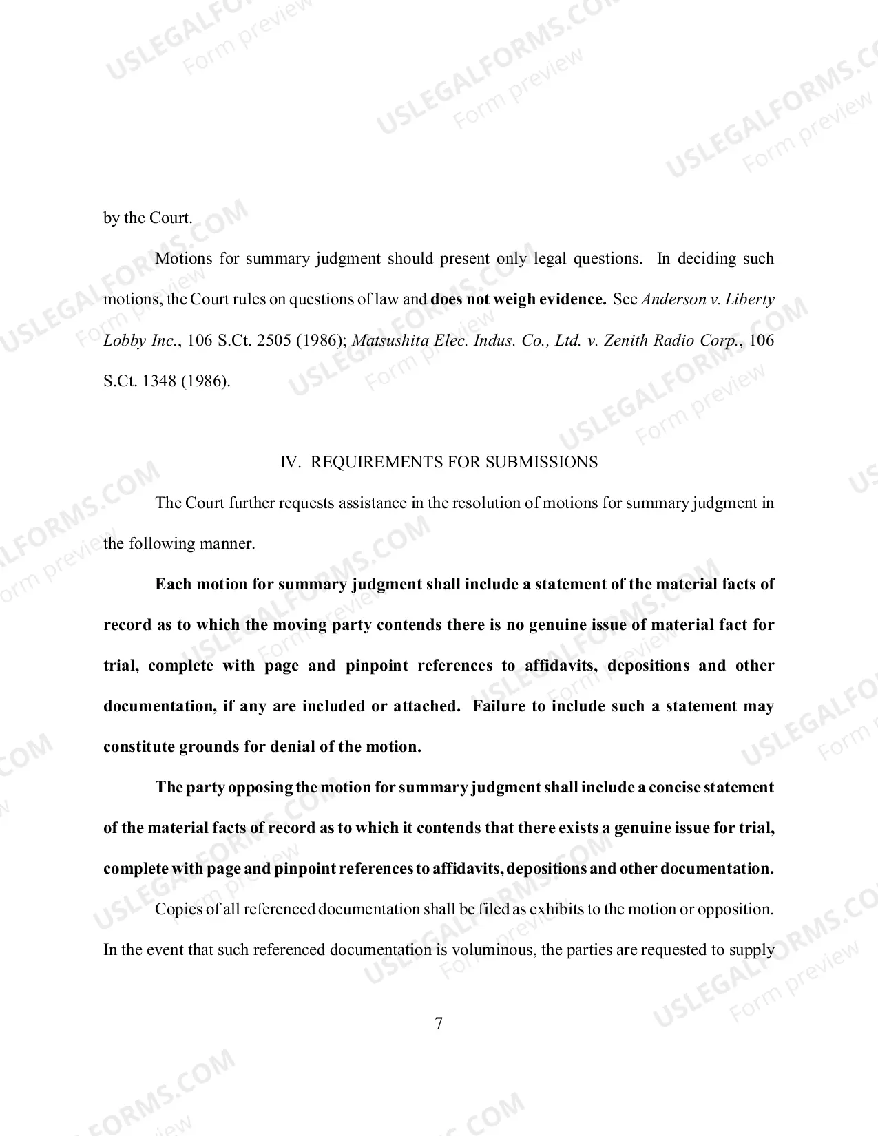 Preview Appendix B Memorandum and Order Regarding Discovery Motions and Dispositive Motions, including Motions for Summary Judgment and Analogous Motions to Dismiss in Civil Cases.