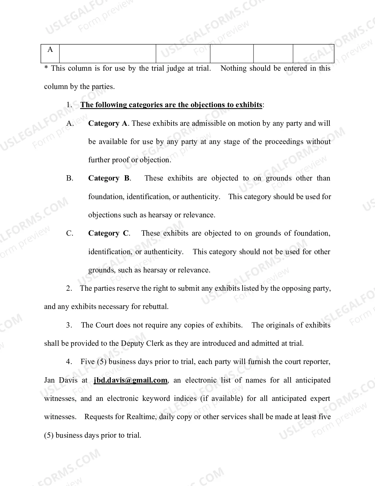 Preview Draft Form of Final PreTrial Order - Jury Trial (revised 1/18/2017)