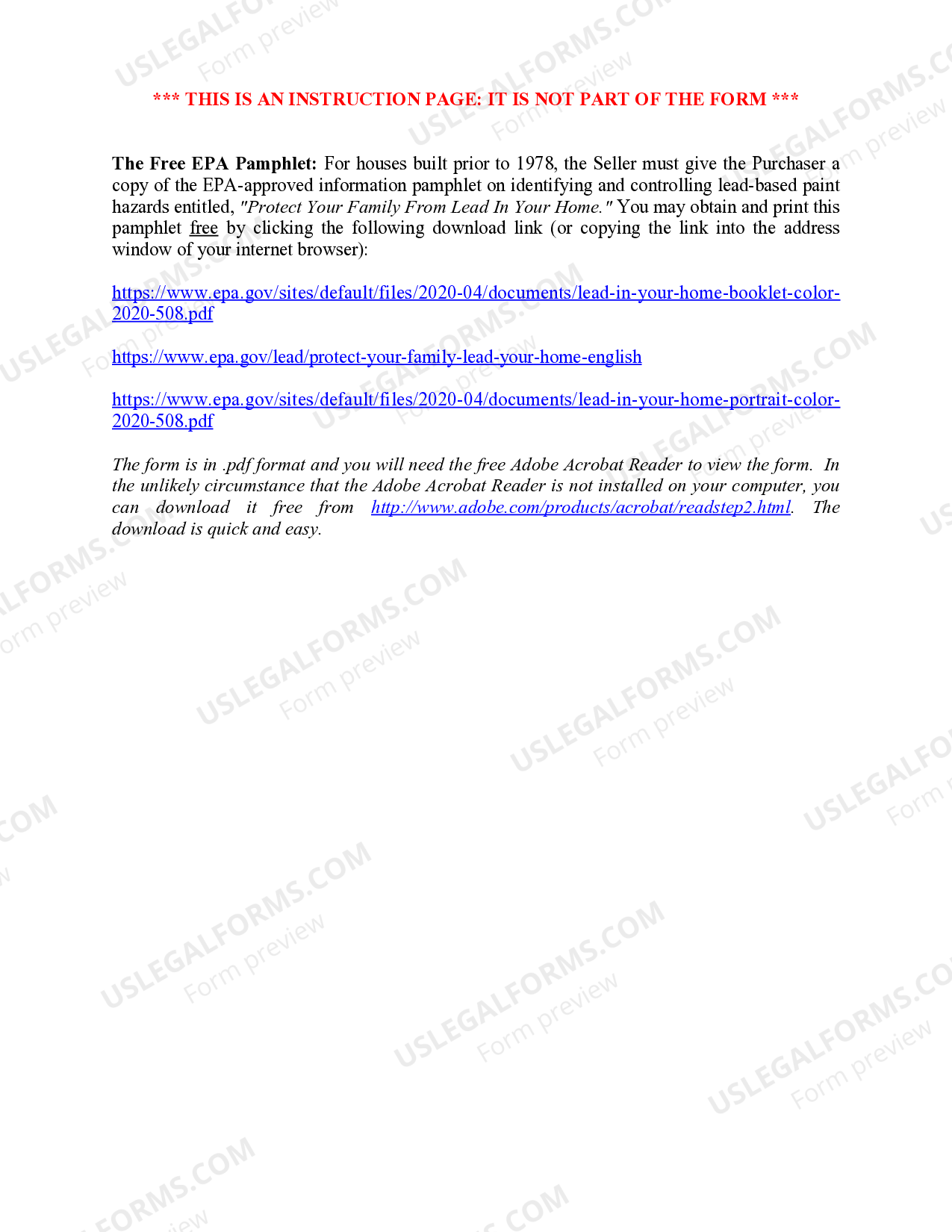 Printable Lead Based Paint Disclosure Form | US Legal Forms