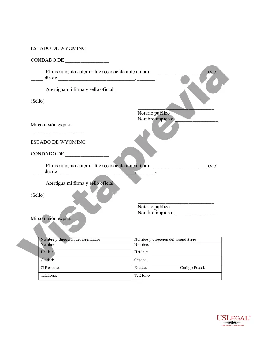 Preview Aviso de Arrendamiento para Grabación