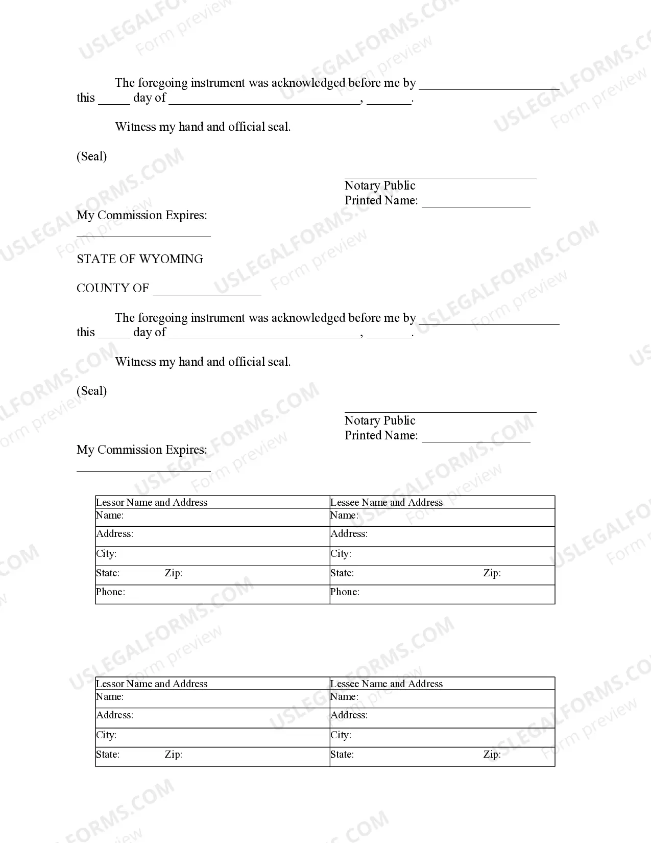 Preview Notice of Lease for Recording