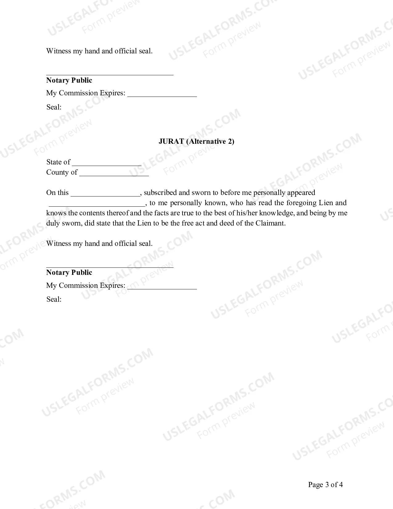 Preview Wyoming Lien Statement