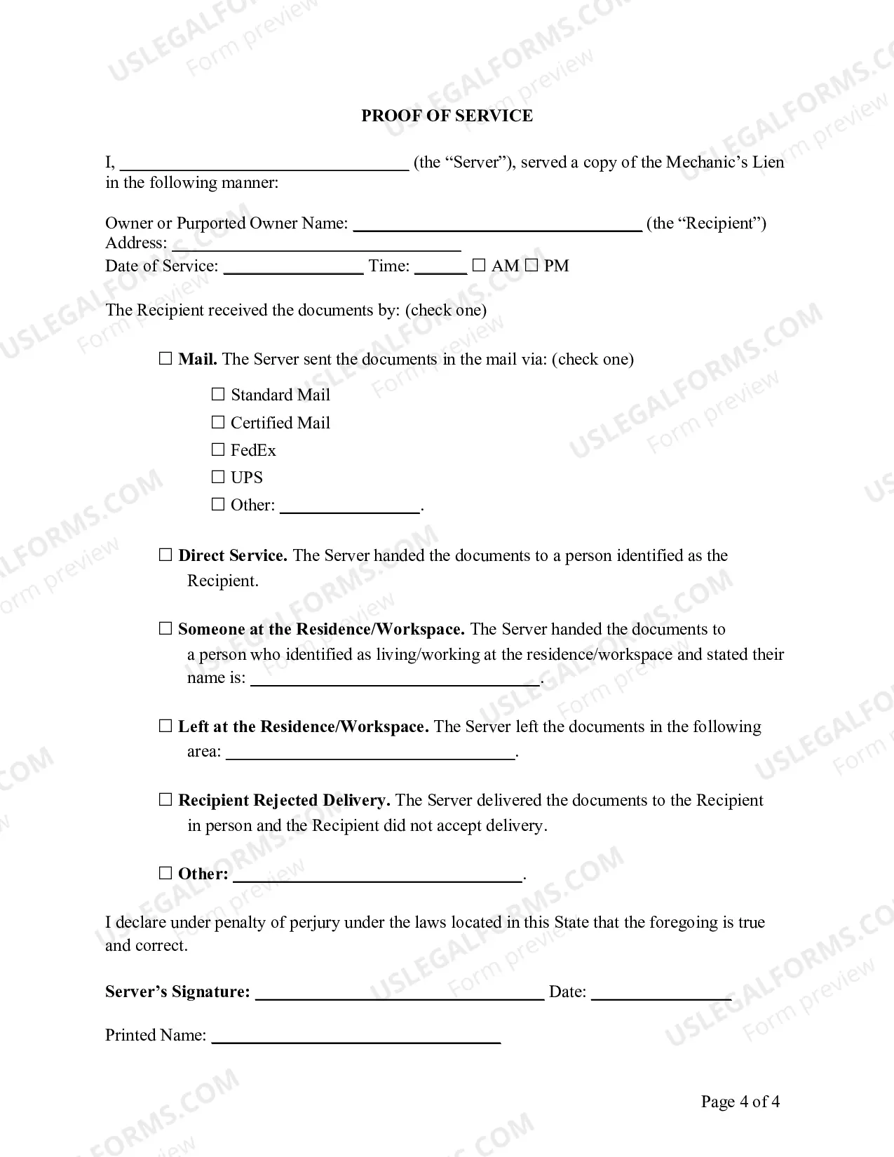 Preview Wyoming Lien Statement