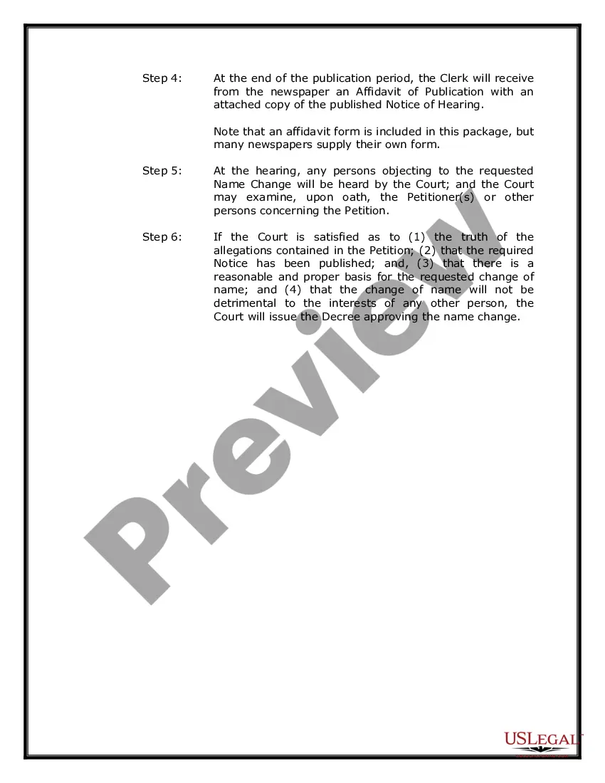 Preview Wyoming Name Change Instructions and Forms Package for a Minor