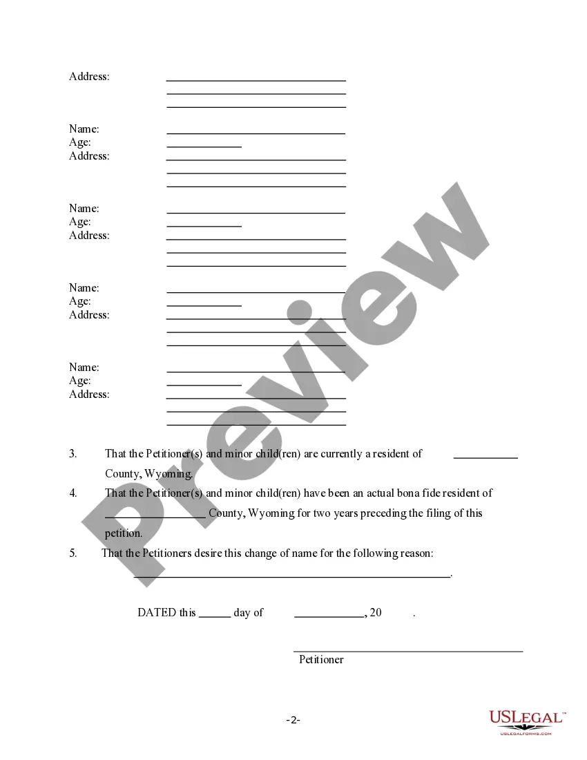 Preview Affidavit in Support of Name Change for Family