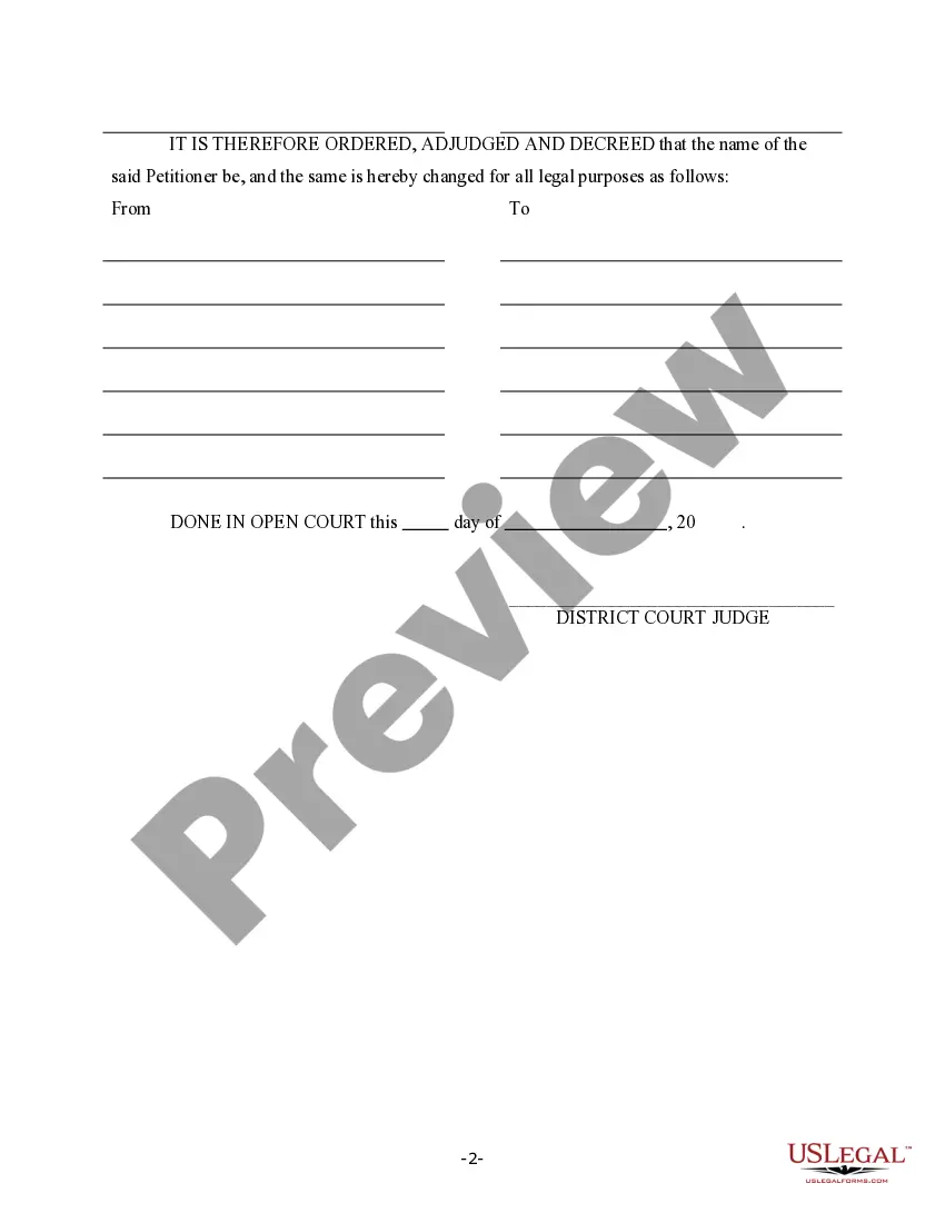 Preview Decree of Name Change for Family