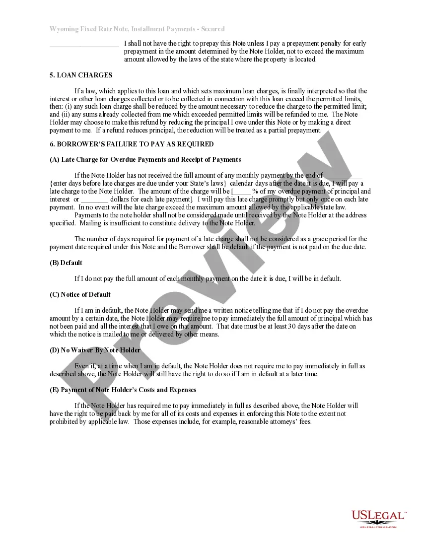 Preview Promissory Note with Installment Payments and Fixed Rate