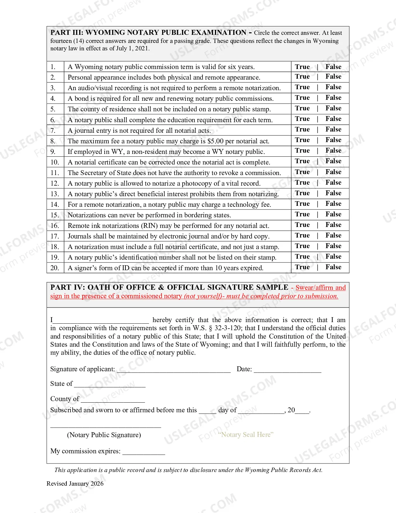 Preview Notary Public Commission Application