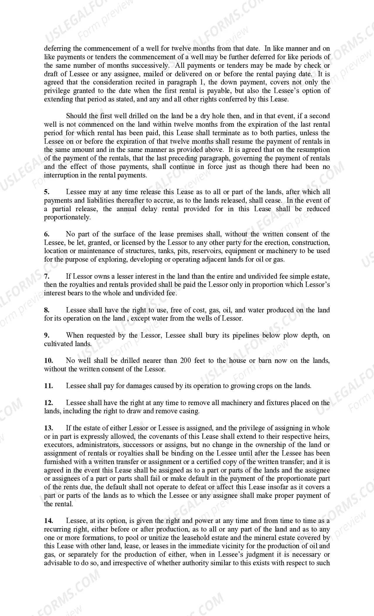 Preview Rental Lease Pooling Provision