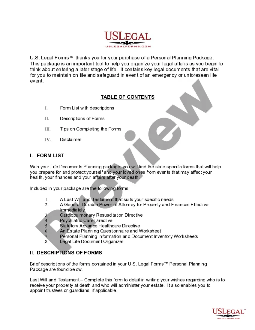 Get Wyoming Life Documents Planning Package with Organizer, including Will, Power of Attorney and Living Will Preview Wyoming Life Documents Planning Package with Organizer, including Will, Power of Attorney and Living Will