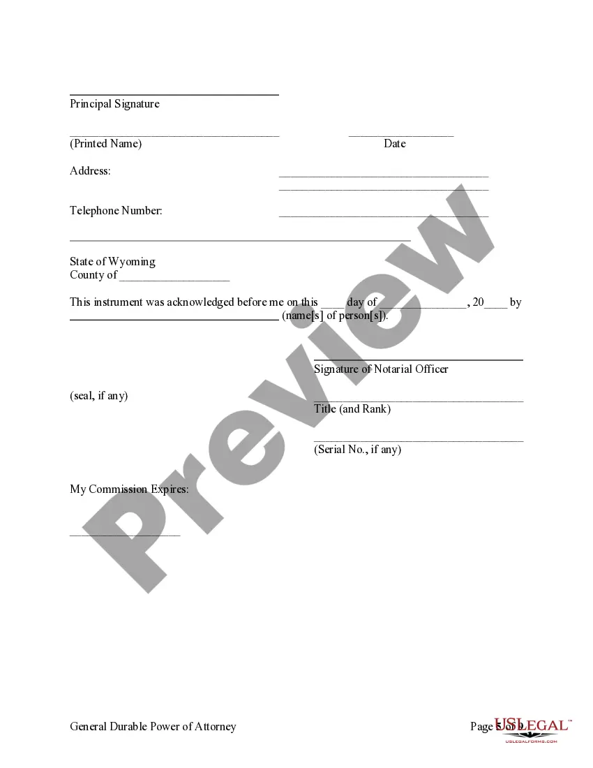 Preview General Durable Power of Attorney for Property and Finances or Financial Effective upon Disability