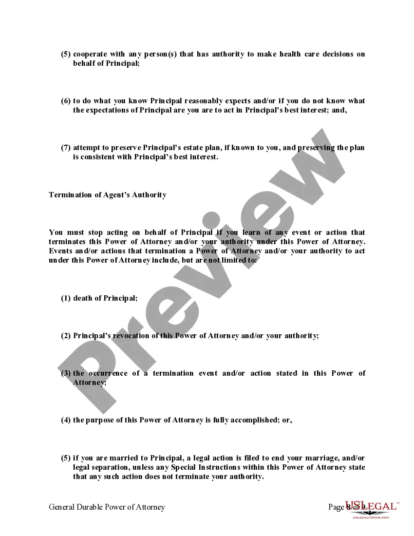 Preview General Durable Power of Attorney for Property and Finances or Financial Effective upon Disability