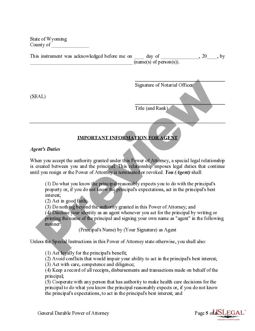 Preview General Durable Power of Attorney for Property and Finances or Financial Effective Immediately