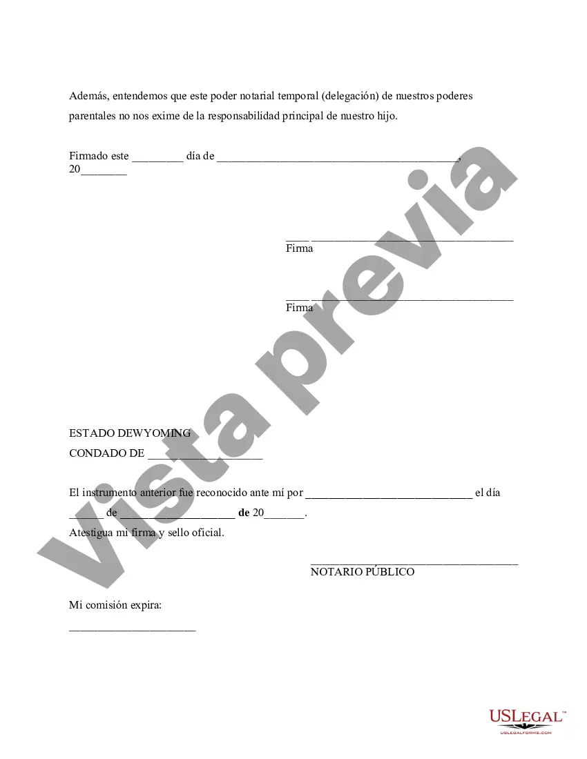 Preview Poder General para el Cuidado y Custodia del Hijo o Hijos