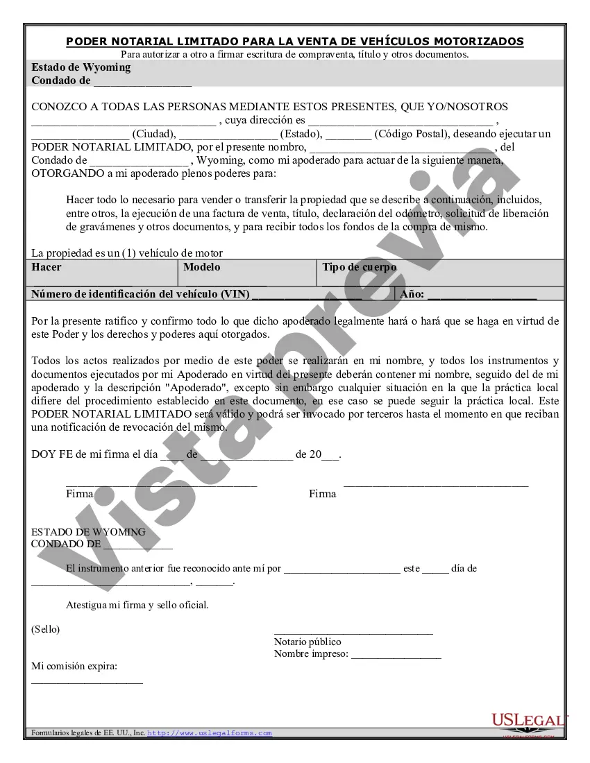 Preview Poder notarial para la venta de vehículos de motor