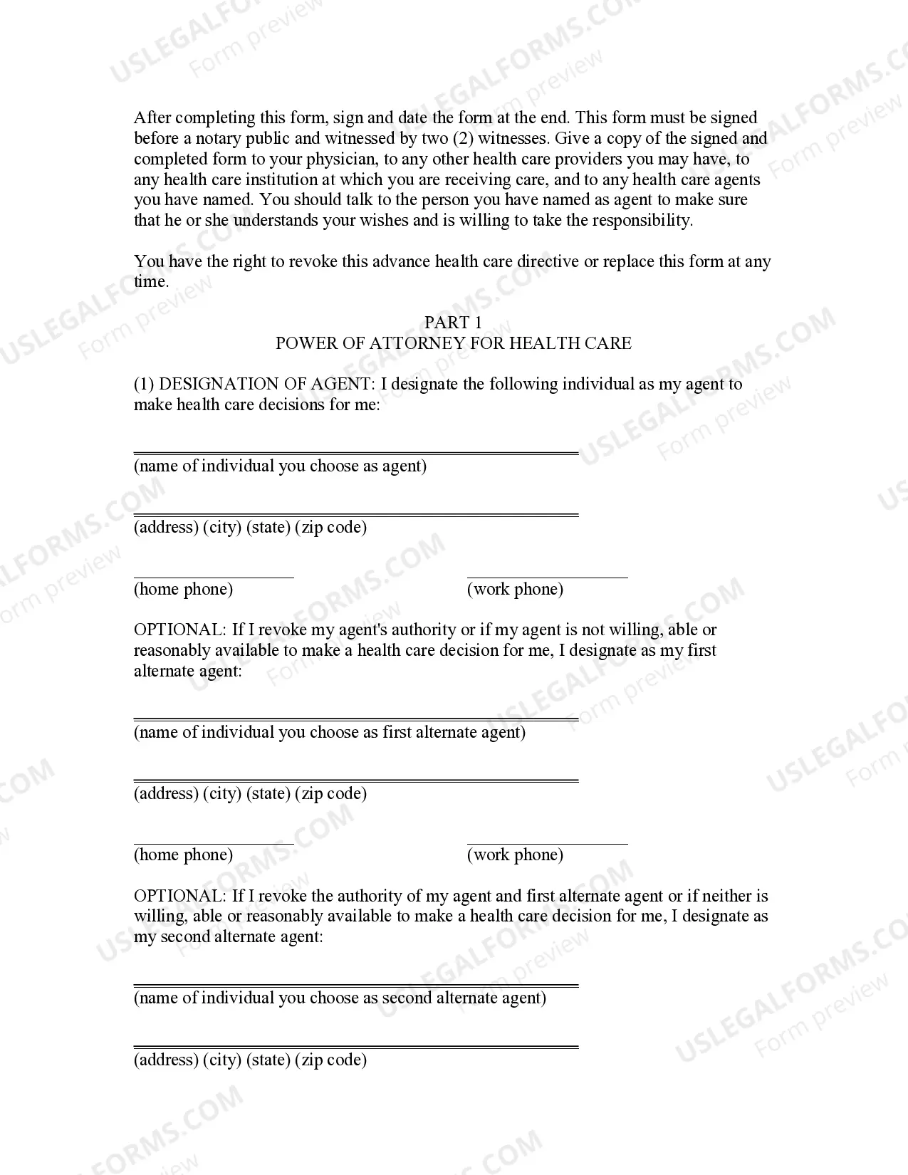 Preview Advance Health Care Directive