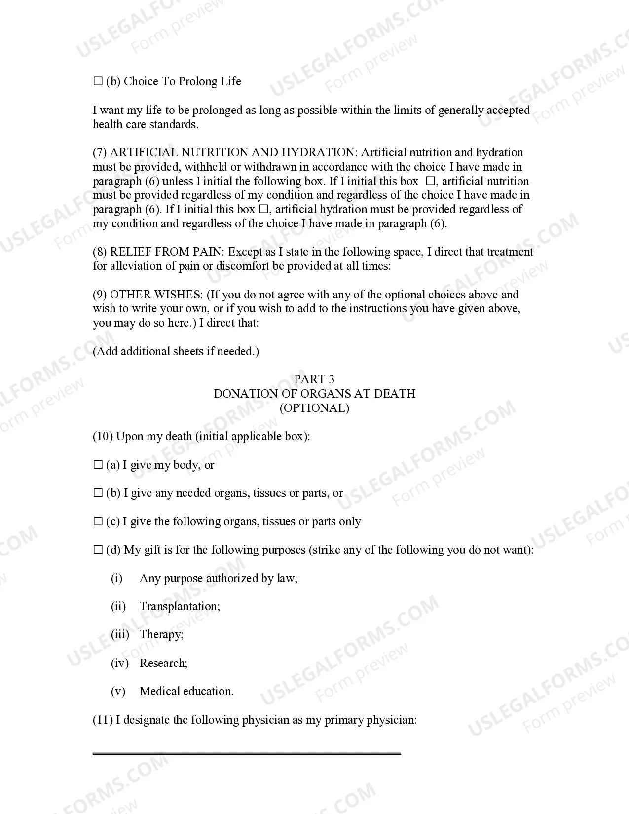 Preview Advance Health Care Directive