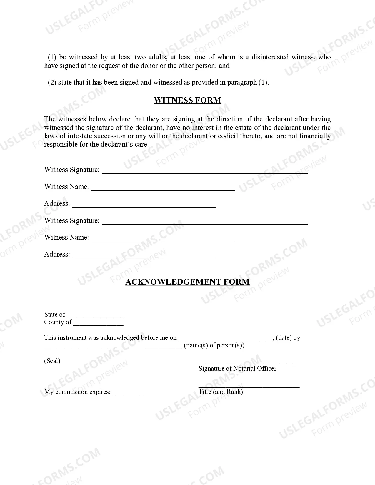 Preview Revised Uniform Anatomical Gift Act Donation