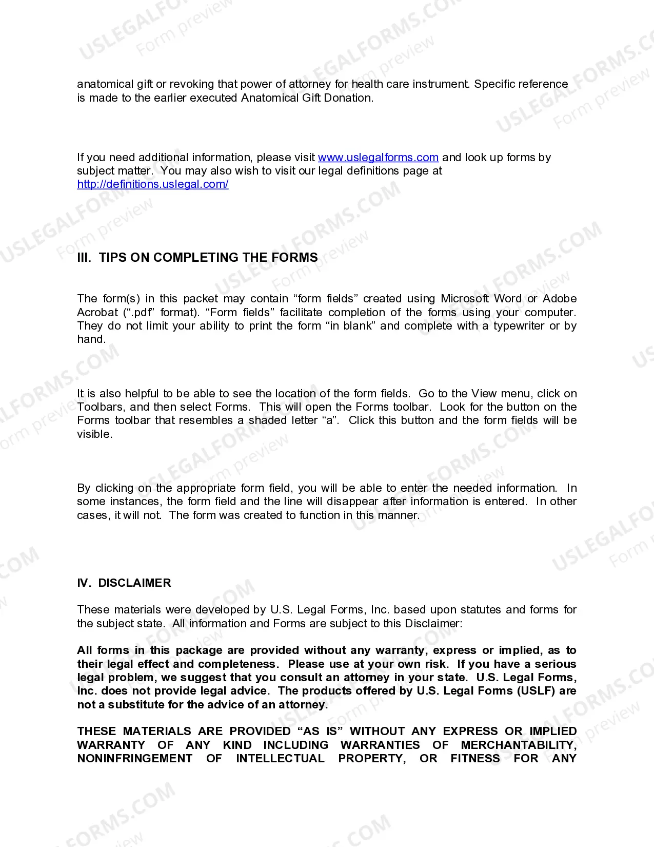 Preview Wyoming Living Wills and Health Care Package