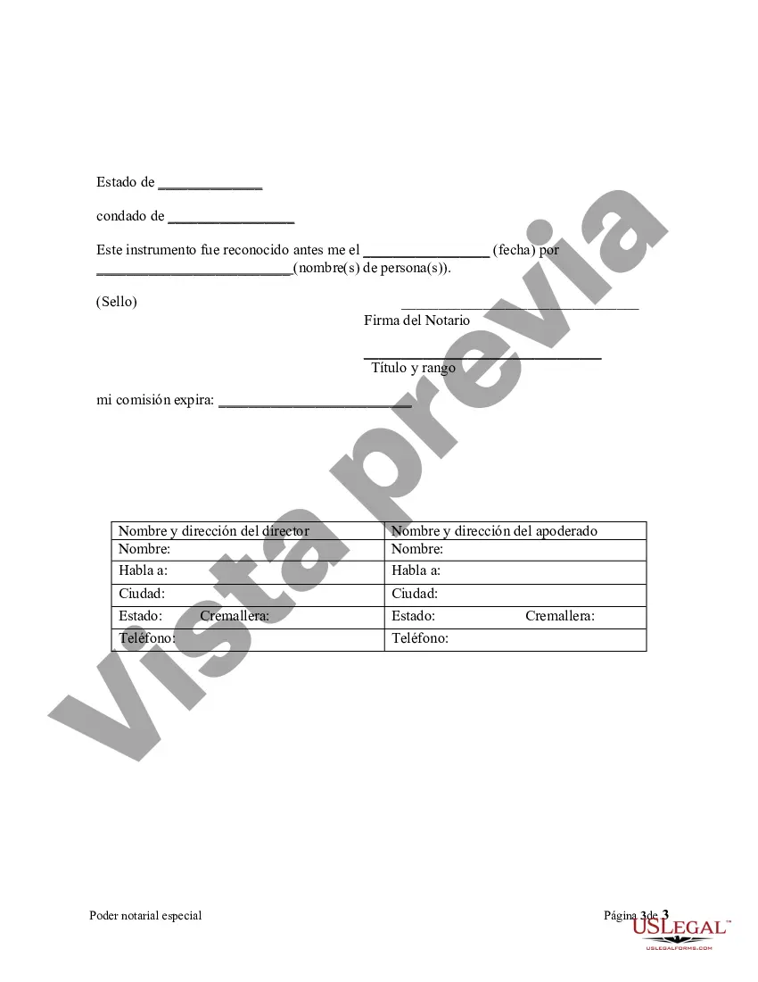 Preview Poder notarial especial o limitado para transacciones de compra de bienes raíces por parte del comprador