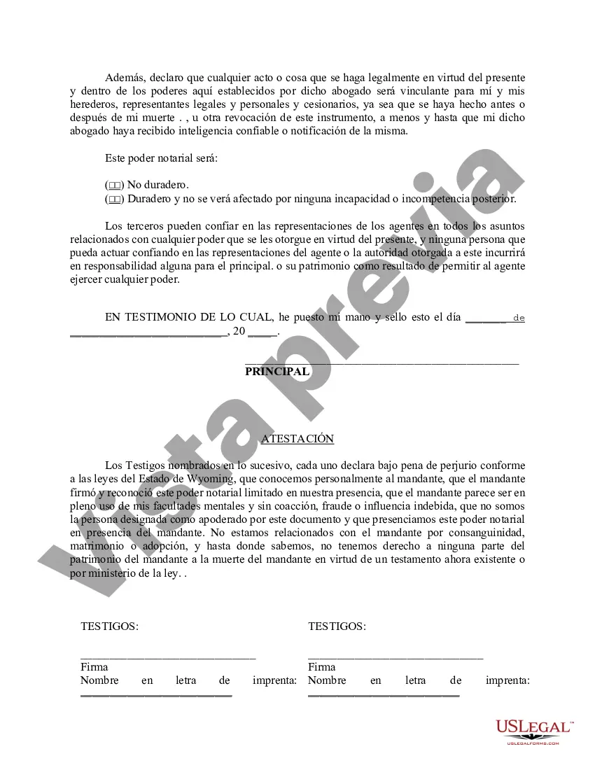 Preview Poder notarial limitado en el que se especifican poderes con ejemplos de poderes incluidos