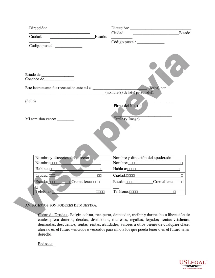 Preview Poder notarial limitado en el que se especifican poderes con ejemplos de poderes incluidos