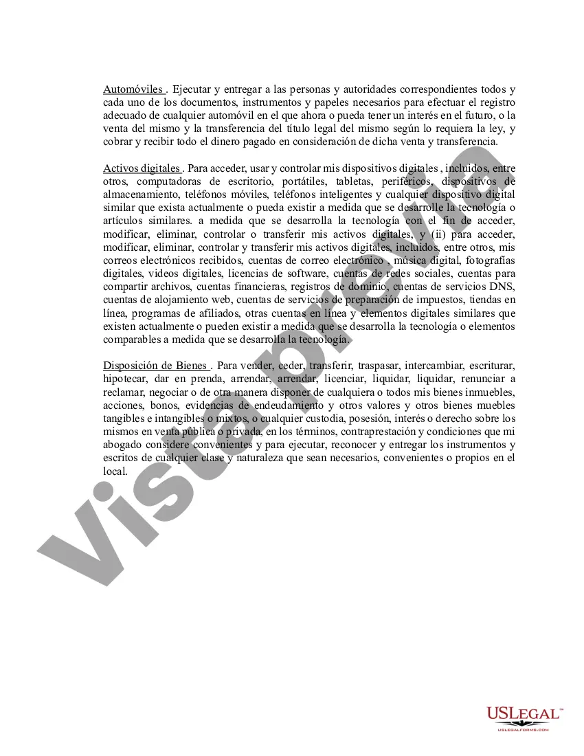 Preview Poder notarial limitado en el que se especifican poderes con ejemplos de poderes incluidos