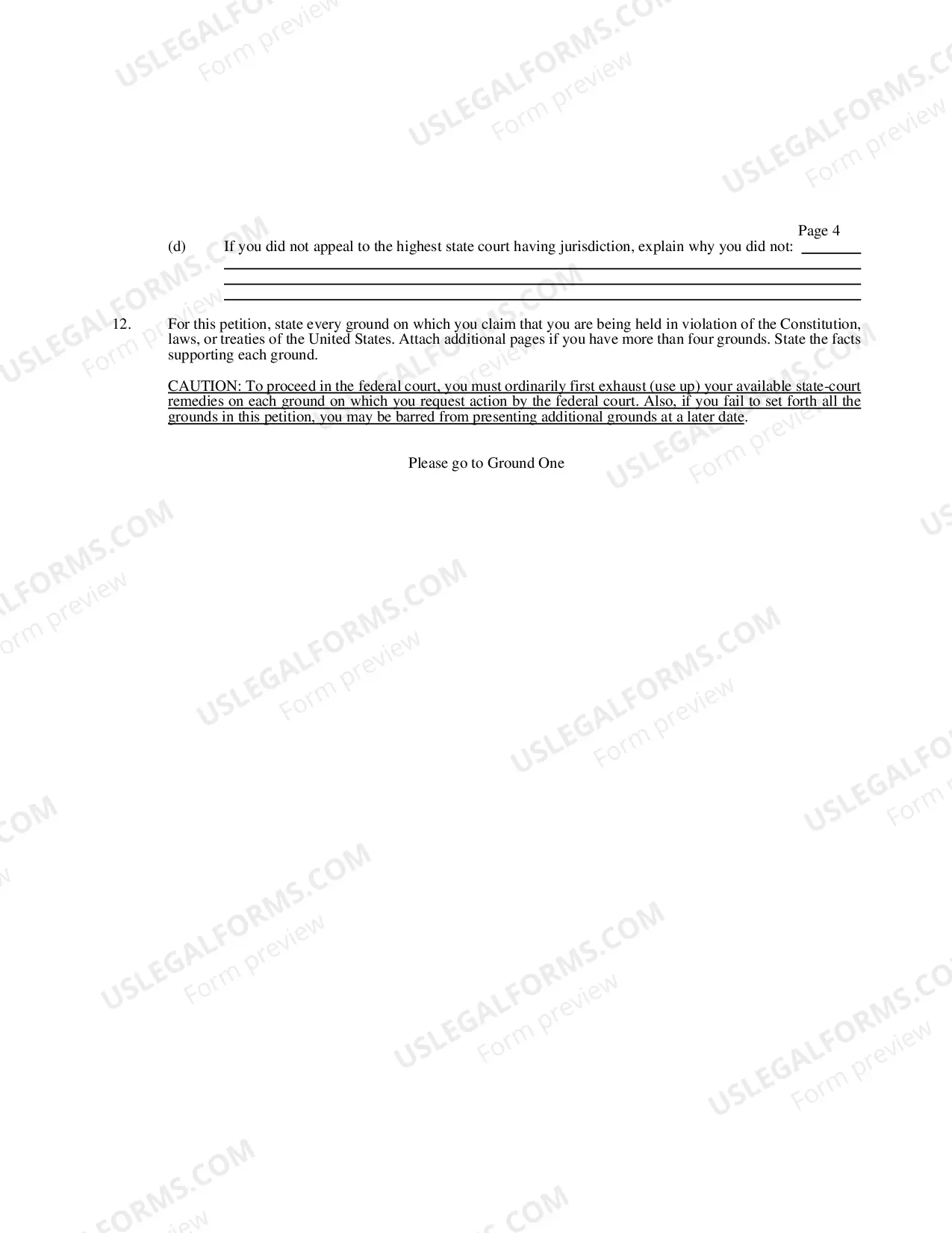 Preview Petition For Relief From a Conviction Or Sentence By a Person in State Custody (Petition Under 28 U.S.C. Section 2254 For a Writ of Habeas Corpus)