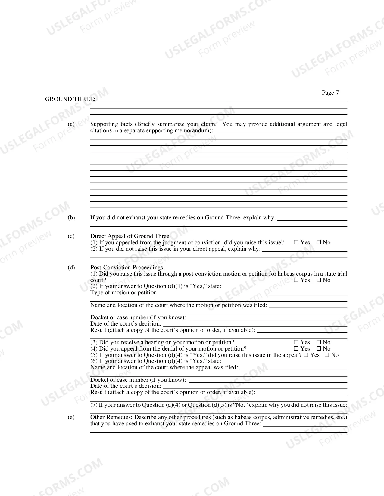 Preview Petition For Relief From a Conviction Or Sentence By a Person in State Custody (Petition Under 28 U.S.C. Section 2254 For a Writ of Habeas Corpus)