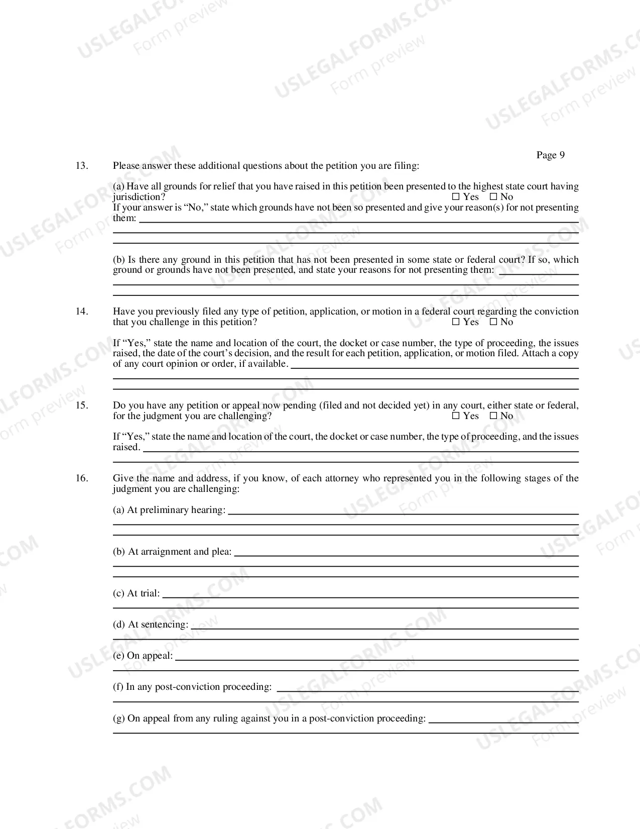 Preview Petition For Relief From a Conviction Or Sentence By a Person in State Custody (Petition Under 28 U.S.C. Section 2254 For a Writ of Habeas Corpus)