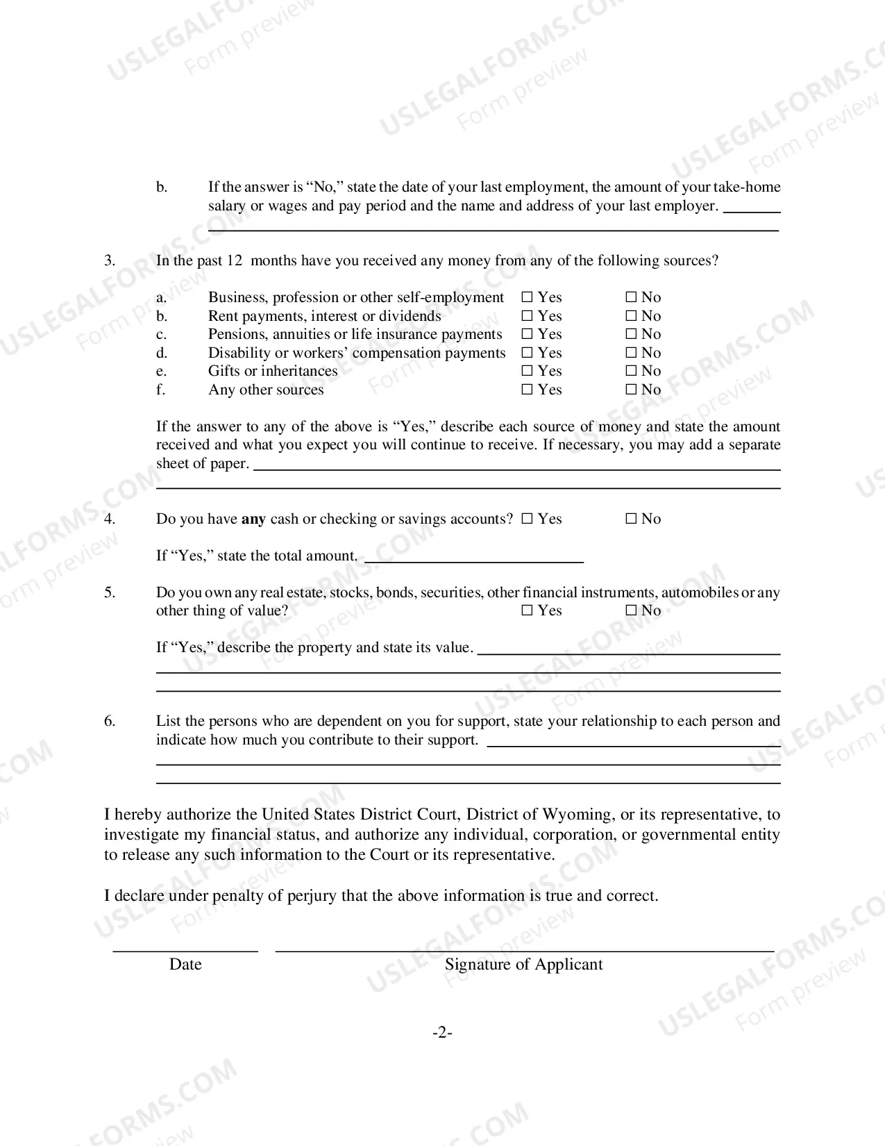 Preview Motion to Proceed in Forma Pauperis and Supporting Affidavit for Appeal