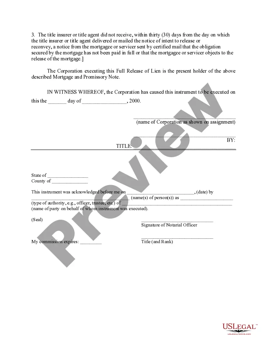 Get Satisfaction, Release or Cancellation of Deed of Trust by Corporation and Release of Mortgage Preview Satisfaction, Release or Cancellation of Deed of Trust by Corporation and Release of Mortgage